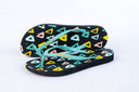 Natural Rubber Flipflop - Black/Multi Triangle