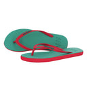 Natural Rubber Flipflop - Green/Red