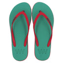 Natural Rubber Flipflop - Green/Red