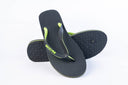 Natural Rubber Flipflop - Black/Lime