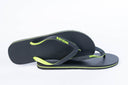 Natural Rubber Flipflop - Black/Lime