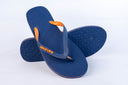 Natural Rubber Flipflop - Navy/Orange