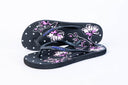 Natural Rubber Flipflop - Black/Purple Floral Print