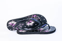 Natural Rubber Flipflop - Black/Purple Floral Print