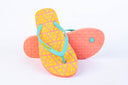 Natural Rubber Flipflop - Fresh Salmon/Yellow, Lime Triangle