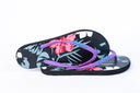 Natural Rubber Flipflop - Floral BLACK/ASH/PINK