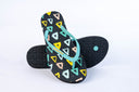 Natural Rubber Flipflop - Black/Multi Triangle