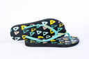 Natural Rubber Flipflop - Black/Multi Triangle