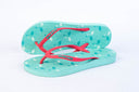 Natural Rubber Flipflop - Beach Glass/Flamingo Print