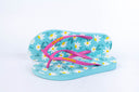 Natural Rubber Flipflop - Light Blue/Floral Print