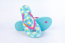 Natural Rubber Flipflop - Light Blue/Floral Print