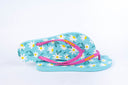 Natural Rubber Flipflop - Light Blue/Floral Print